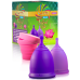 Menstrual cup set for heavy flow (purple & pink)
